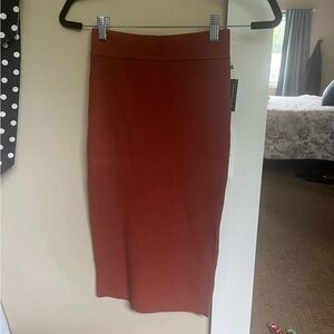 Leith high waisted body con skirt in orange xs NWT
